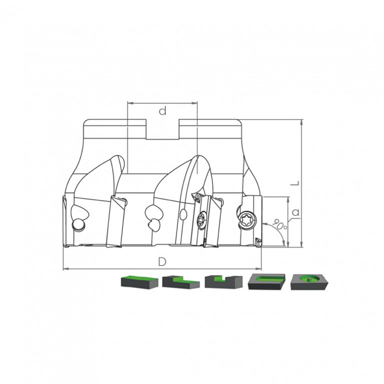 Корпус фрезы TK90 AP16 D50 A22 Z05 Турция