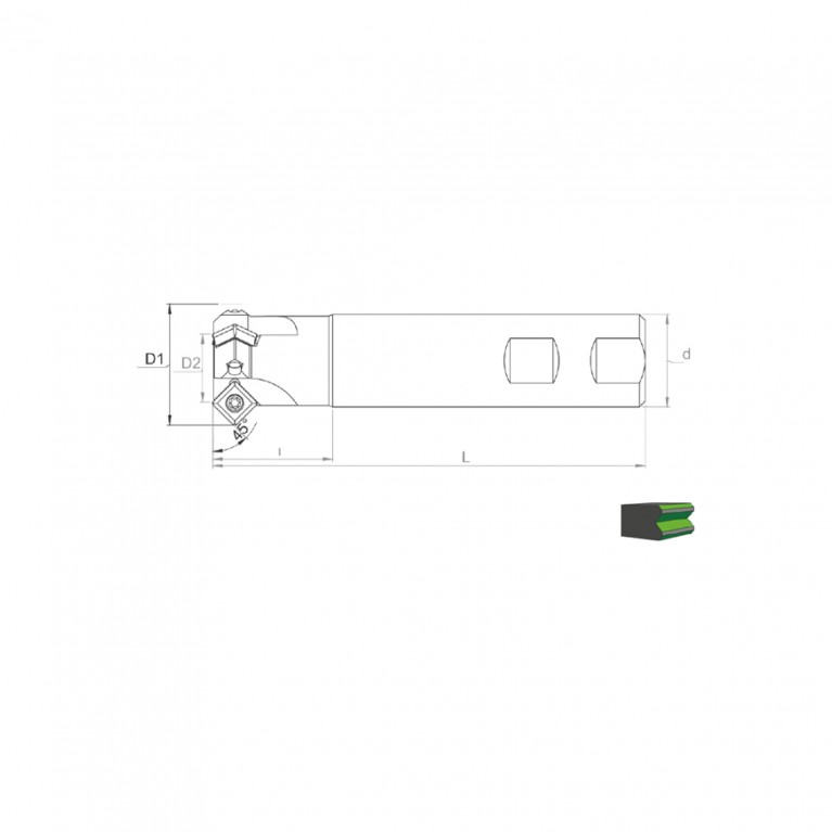 Корпус фрезы HF45 SP09 D11-25 W20 L150 Z01 Турция