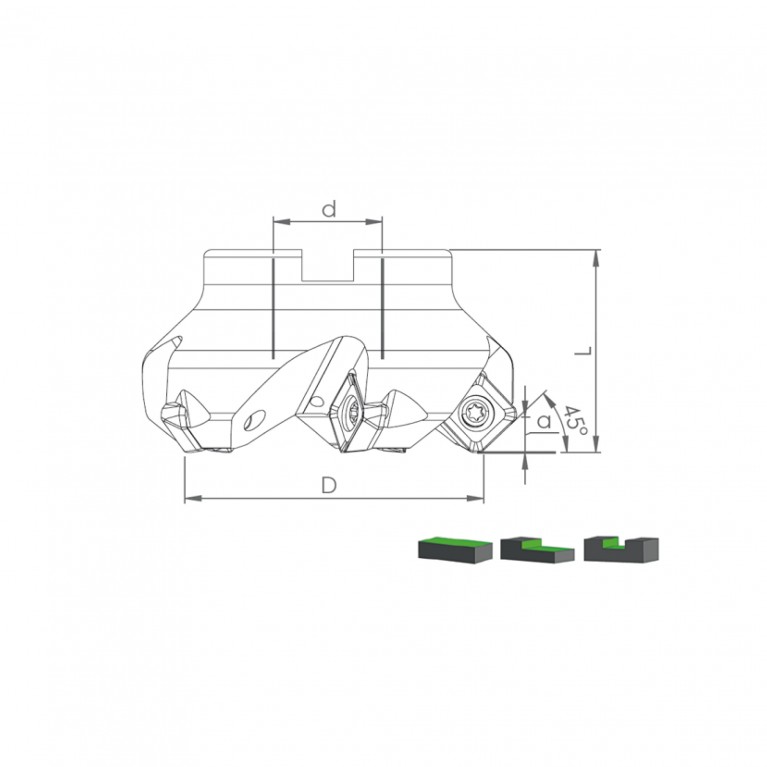Корпус фрезы TK45 SNMT12 D100 A32 Z07-H Турция