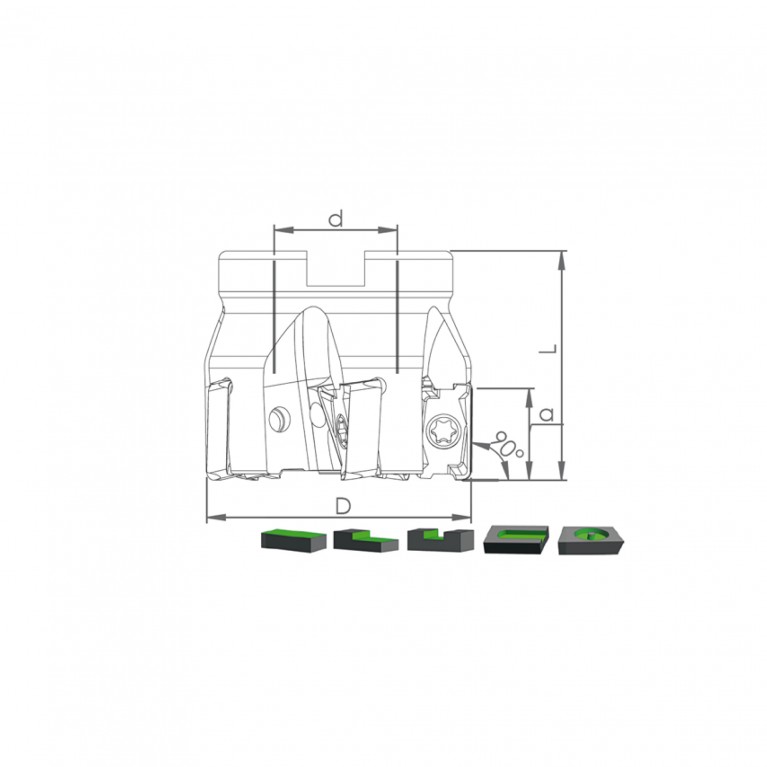 Корпус фрезы TK90 LNGU15 D63 A22 Z06-H Турция