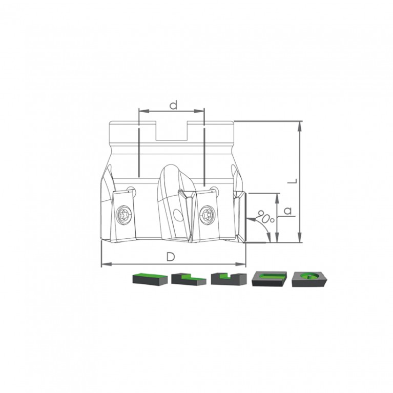 Корпус фрезы TK90 LN17 D50 A22 Z05-H Турция