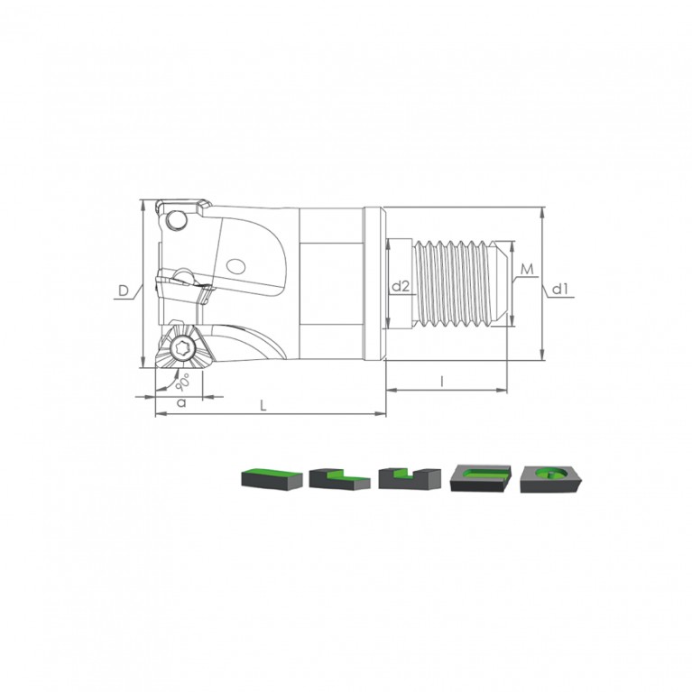 Корпус фрезы MT90 TP10 D32 M16 L43 Z04-H Турция