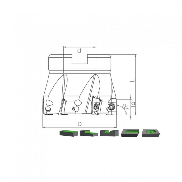 Корпус фрезы TK90 AX17 D40 A16 Z04-H Турция