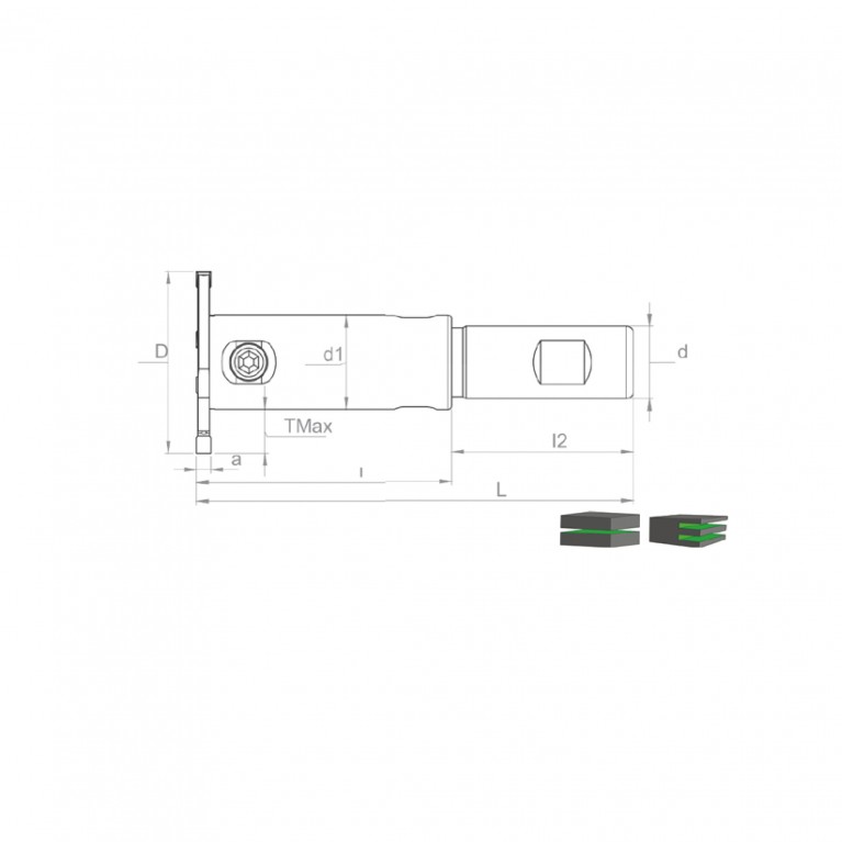 Корпус фрезы DKT K4C D50 W20 L120 Z2 T12 Турция