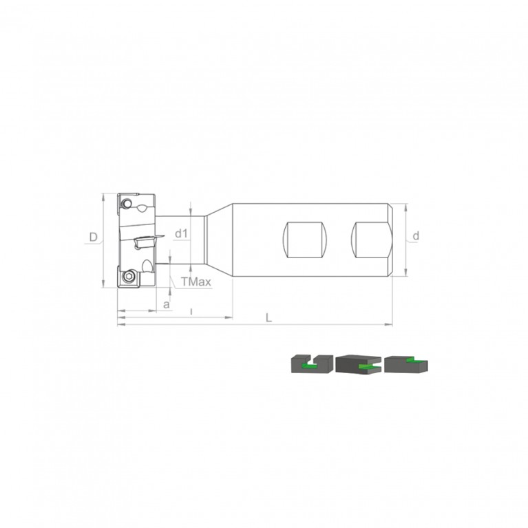 Корпус фрезы TF90 SP11 D47x20 W32 L120 Z04 T11.5 Турция