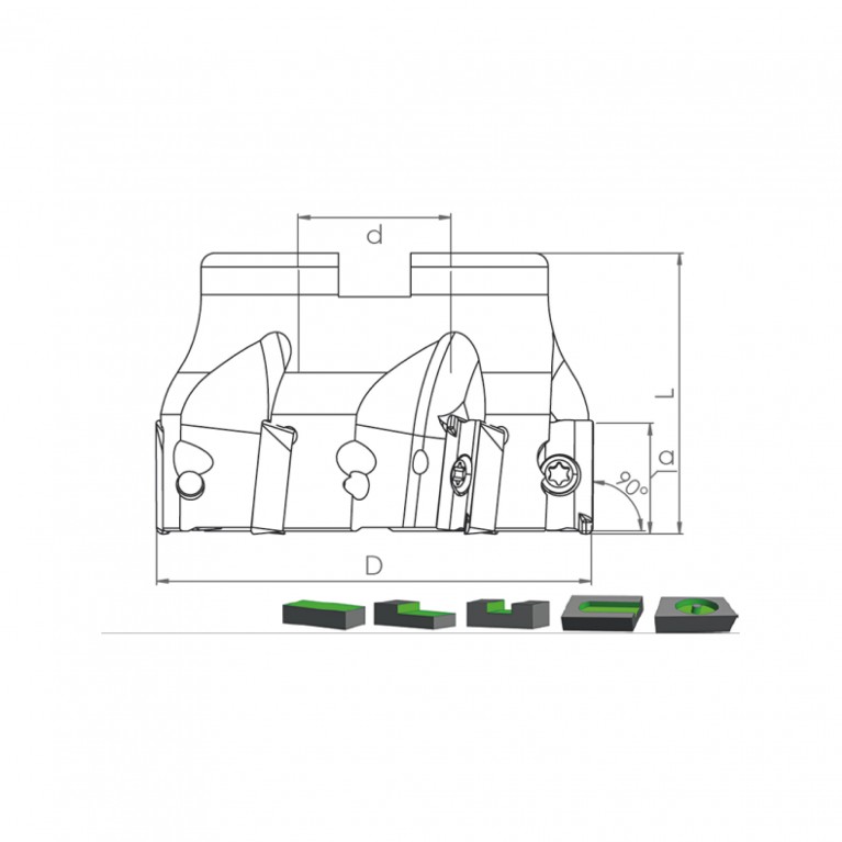Корпус фрезы TK90 APKT10 D50 A22 Z06-H Турция