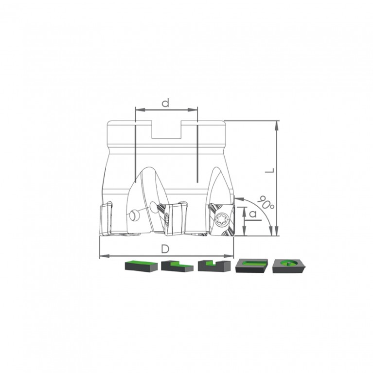 Корпус фрезы TK90 LQ11 D50 A22 Z05-H Турция