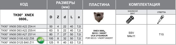 Корпус фрезы TK90 XNEX08 D80 A27 Z07-H Турция