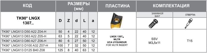 Корпус фрезы TK90 LNGX13 D63 A22 Z05-H Турция