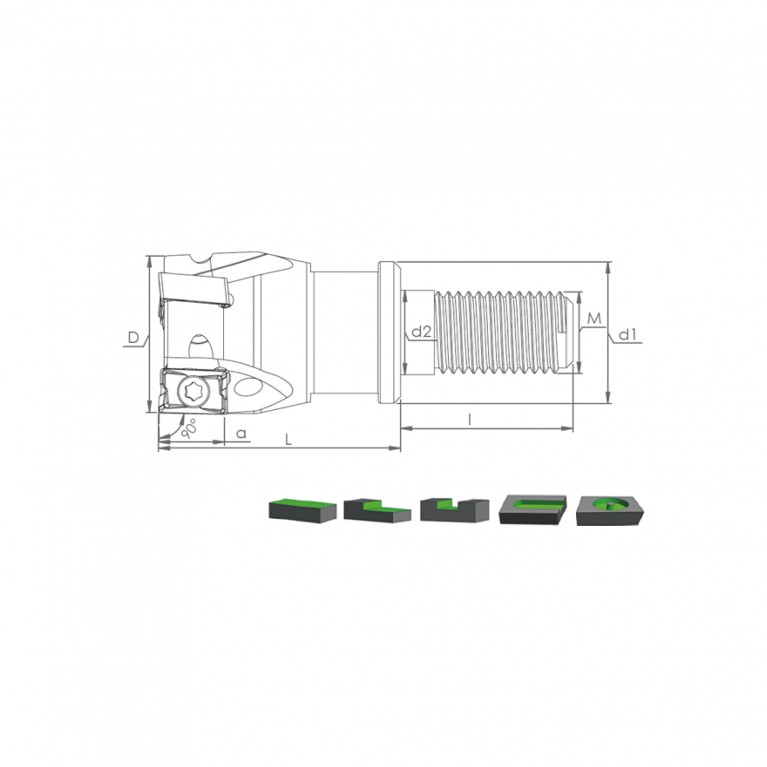 Корпус фрезы MT90 LN10 D32 M16 L43 Z04-H Турция