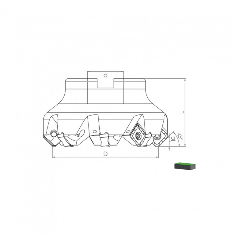 Корпус фрезы TK45 SN12 D315 D60 Z20 Турция