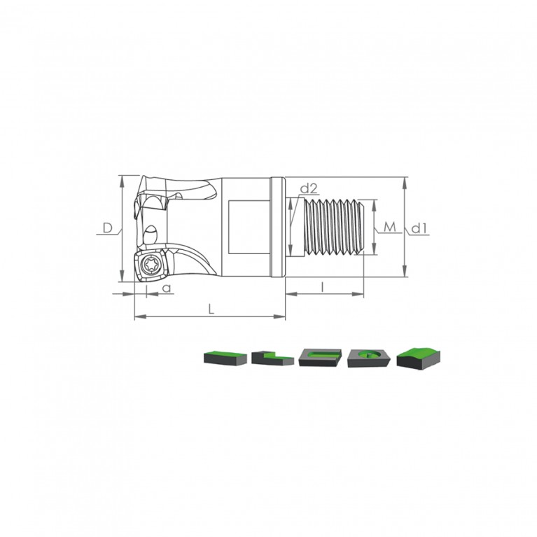Корпус фрезы MHT XD09 D35 M16 L43 Z03-H Турция