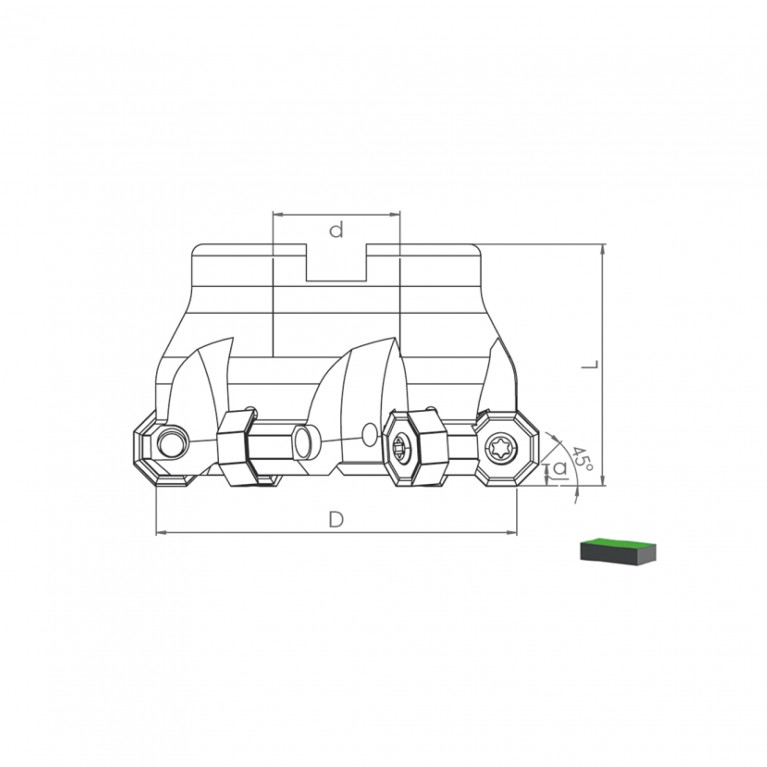 Корпус фрезы TK45 ONHU06 D80 A27 Z06-H Турция