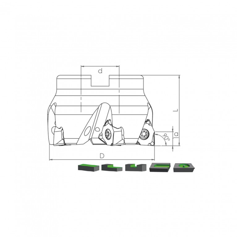 Корпус фрезы TK90 WNHU08 D63 A22 Z05-H Турция