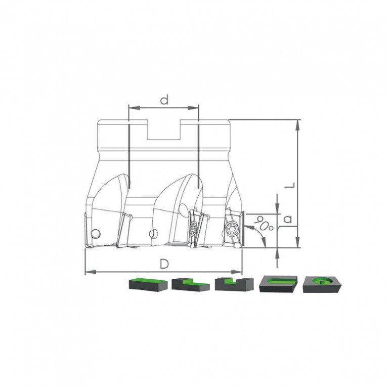 Корпус фрезы TK90 APKT11 D63 A22 Z07-H Турция