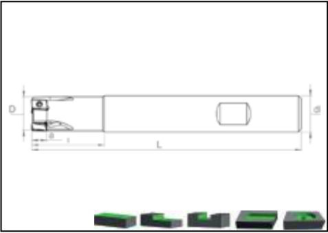 Фреза ST90 LN08 D16 W16 L150 Z02-H Турция
