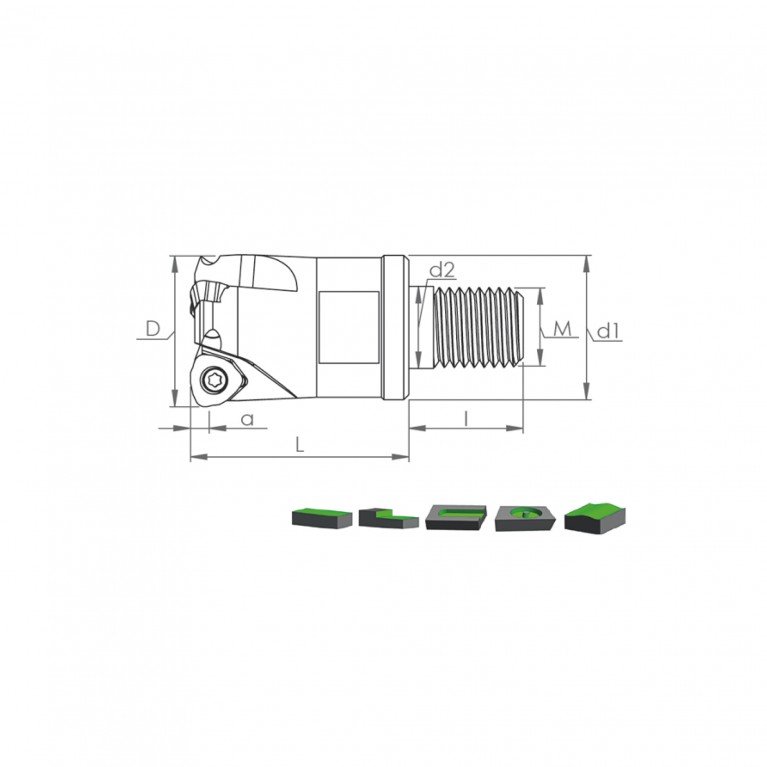 Корпус фрезы MHT JD09 D35 M16 L43 Z03-H Турция
