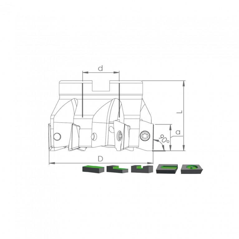 Корпус фрезы TK90 ADMX16 D63 A22 Z06-H Турция