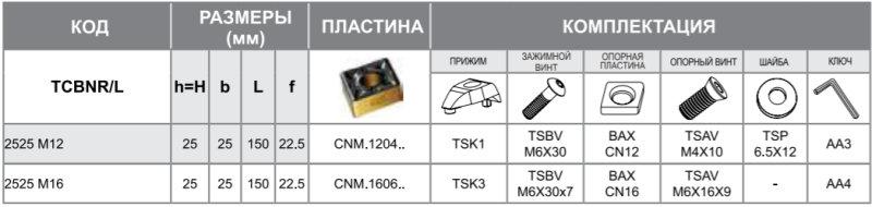 Державка TCBNL2525M16 Турция