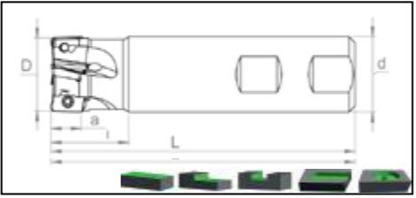 Фреза ST90 AP10 D25 W25 L120 Z03-H Турция