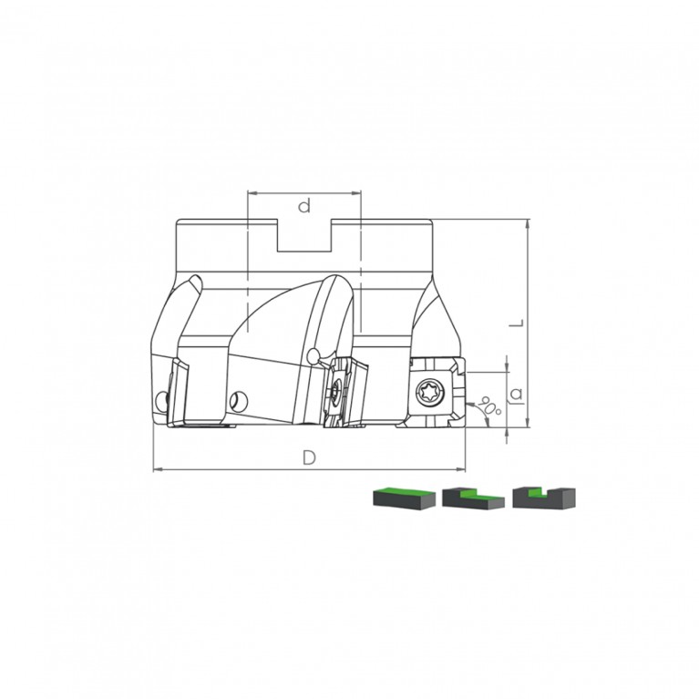 Корпус фрезы TK90 490R-08 D50 A22 Z05-H Турция