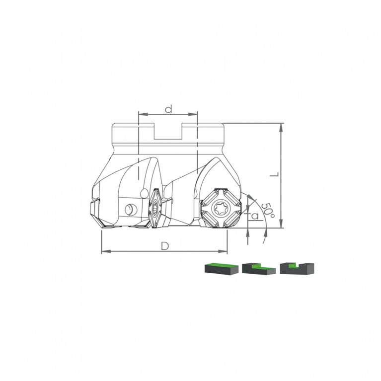 Корпус фрезы TK50 SY07 D100 A32 Z08-H Турция