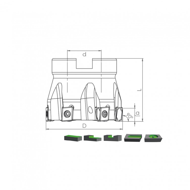 Корпус фрезы TK90 LN13 D125 B40 Z10 Турция