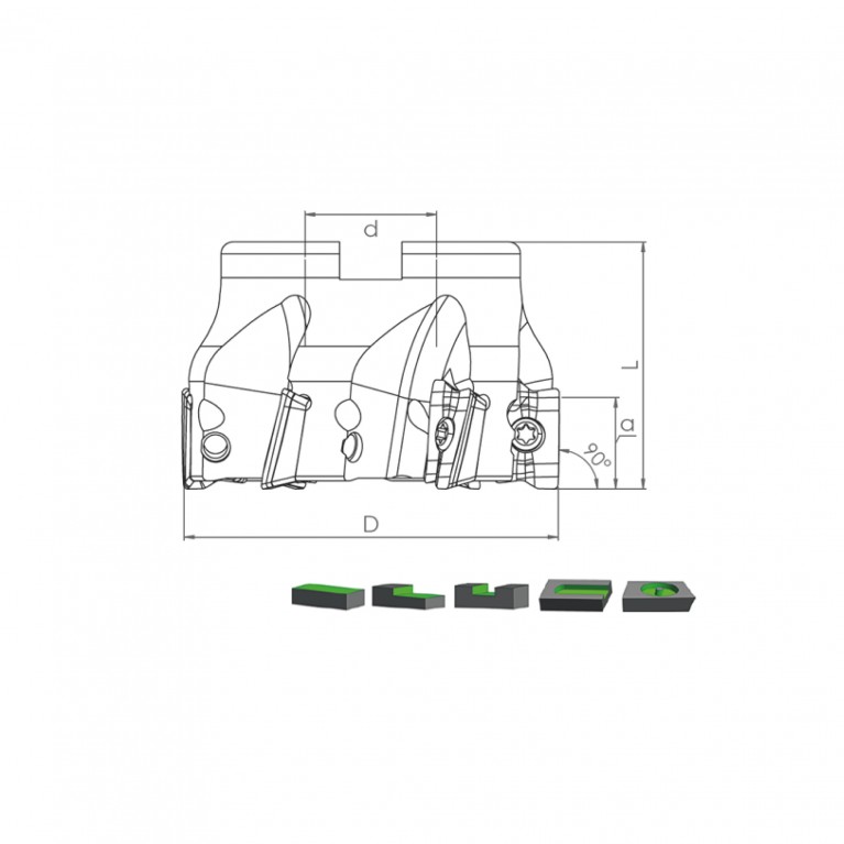 Корпус фрезы TK90 BD17 D63 A22 Z06-H Турция