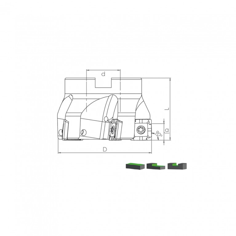 Корпус фрезы TK90 SO12 D80 A27 Z07-H Турция