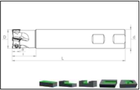 Фреза ST90 AO12 D16 W16 L150 Z02-H Турция