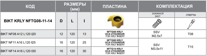 Державка BIKT NF11 A16 L120 I25 Турция