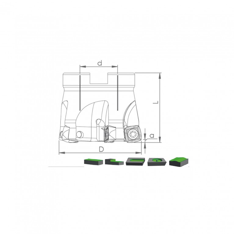 Корпус фрезы HTK XDLT09 D40 A16 Z04-H Турция