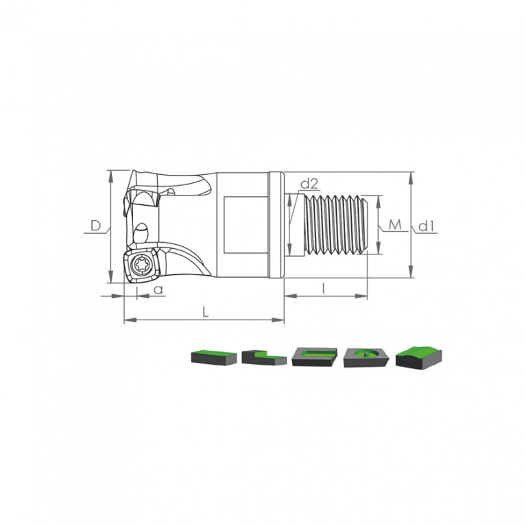 Корпус фрезы MHT SDMT09 D25 M12 L35 Z02-H Турция