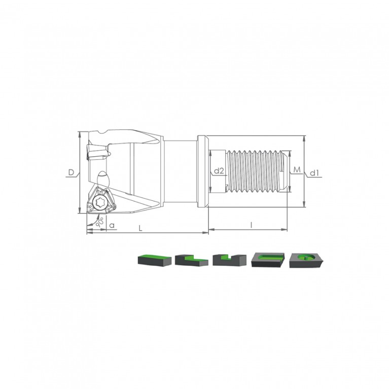 Корпус фрезы MT90 XNKT08 D30 M16 L43 Z02-H Турция