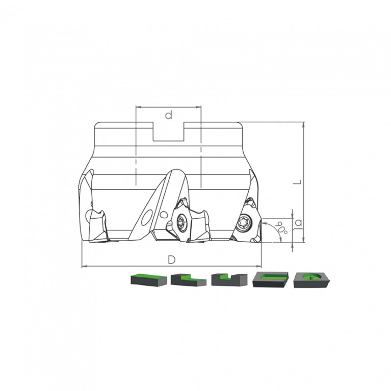 Корпус фрезы TK90 XNEX08 D125 B40 Z10 Турция