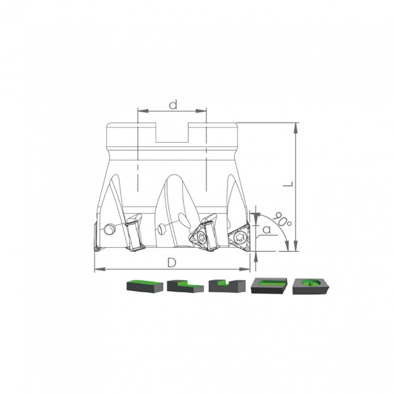 Корпус фрезы TK90 TN1005 D63 A22 Z07-H Турция