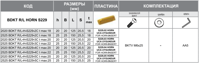 Державка 2020 BDKTR-H-S229-5C t max:20 Турция