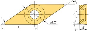 Пластина VCGT110304-AL 3011 (KAM)