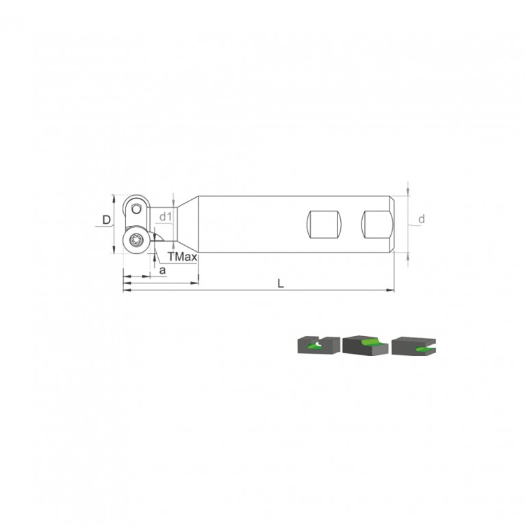 Корпус фрезы TF RD0702 D35 W25 L120 Z05 T7.5 Турция