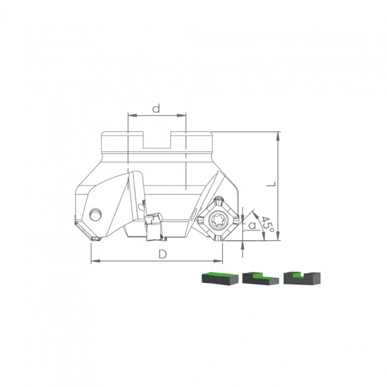 Корпус фрезы TK45 SN13 D100 A32 Z9-H Турция