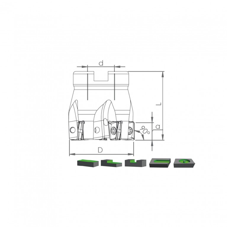 Корпус фрезы TK90 LM15 D50 A22 Z04-H Турция