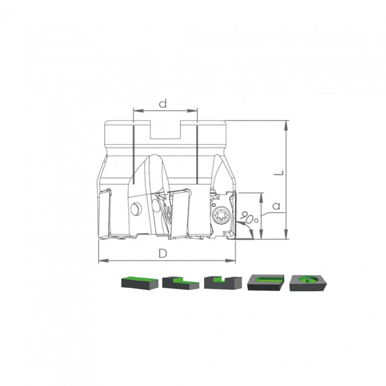 Корпус фрезы TK90 XN15 D80 A27 Z07-H Турция
