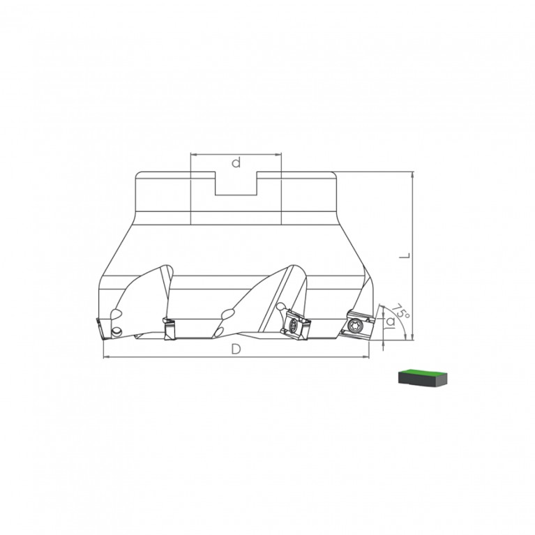 Корпус фрезы TK75 AP10 D80 A27 Z06-H Турция