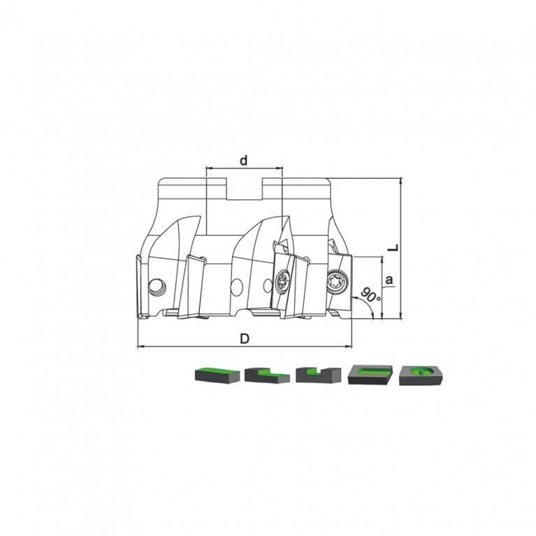 Корпус фрезы TK90 RT16 D80 A27 Z07-H Турция