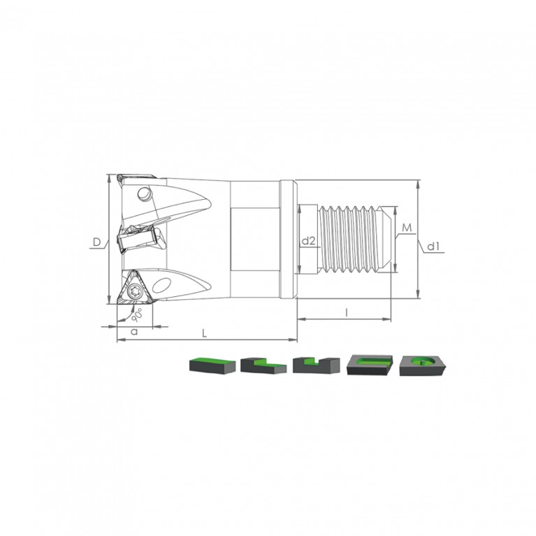 Корпус фрезы MT90 TN1005 D32 M16 L43 Z04-H Турция