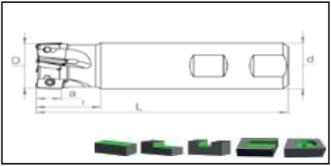 Фреза ST90 AX17 D40 W32 L150 Z04 Турция