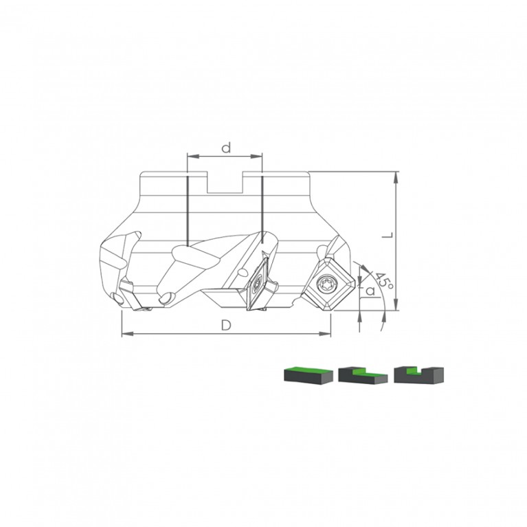 Корпус фрезы TK45 SE13 D50 A22 Z04-H Турция