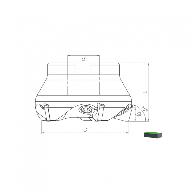 Корпус фрезы TK75 SP12 D80 A27 Z06 Турция