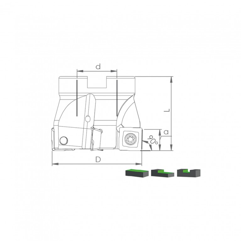 Корпус фрезы TK90 SDMT12 D50 A22 Z04-H Турция