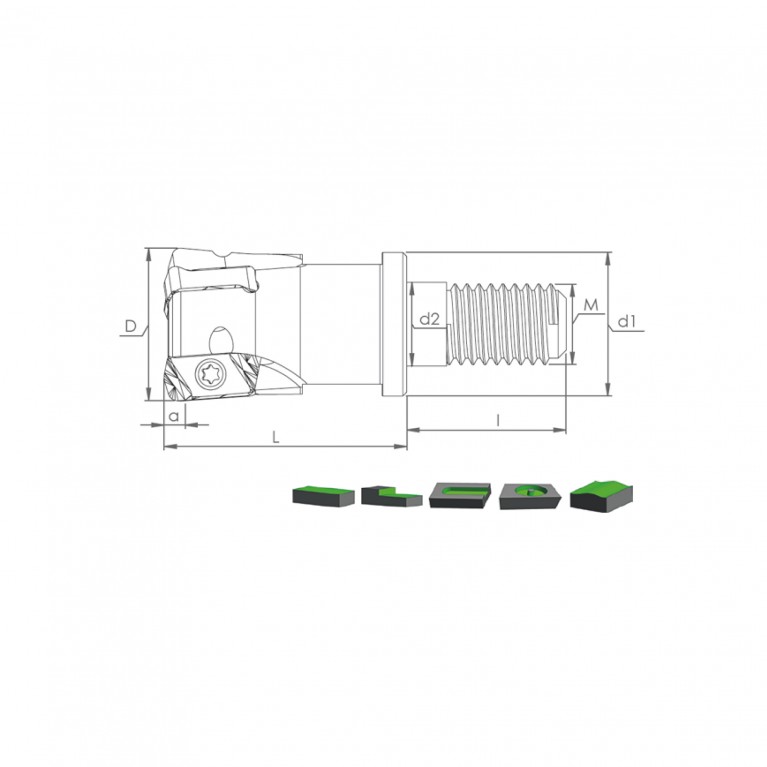 Корпус фрезы MHT LN03 D32 M16 L43 Z05-H Турция